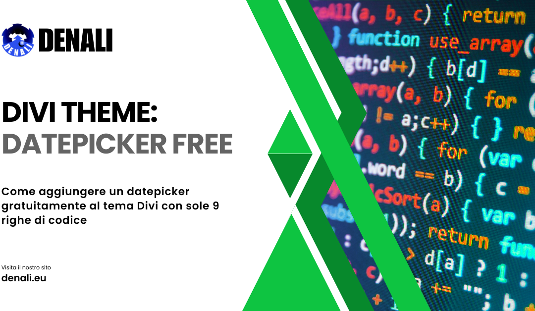 Aggiungere un datepicker a Divi senza plugin con 9 righe di codice